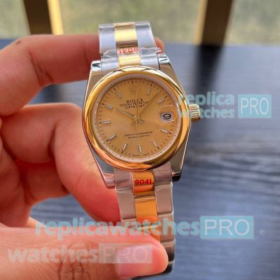 Copy Rolex Datejust Oyster Two Tone Smooth Bezel 31mm Mingzhu Watches